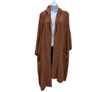 Felina NEW Sweater-Knit Hooded Wrap - Cape -Size L/XL - Butterscotch Sweater